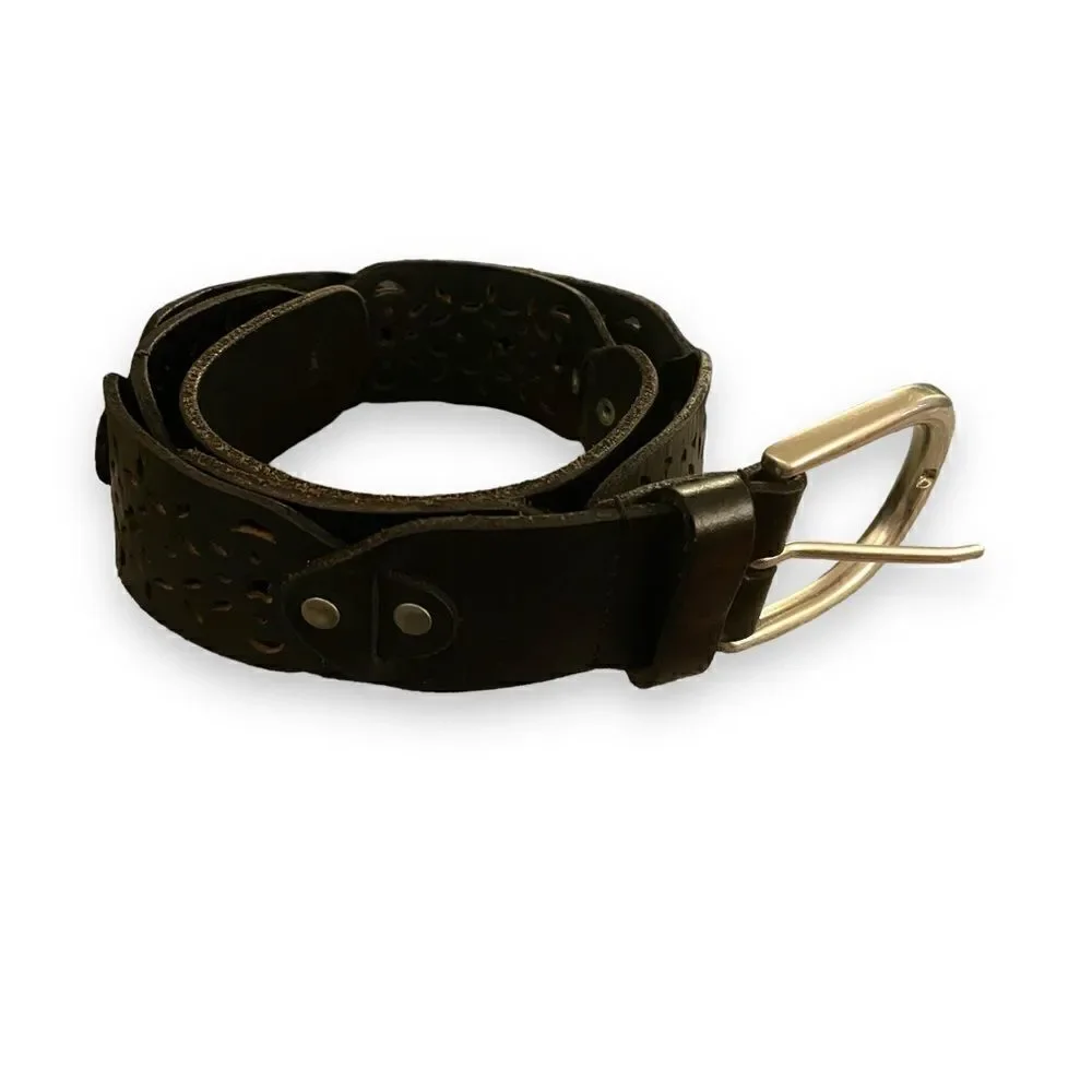 Leather Boho Brown Laser Cut Belt